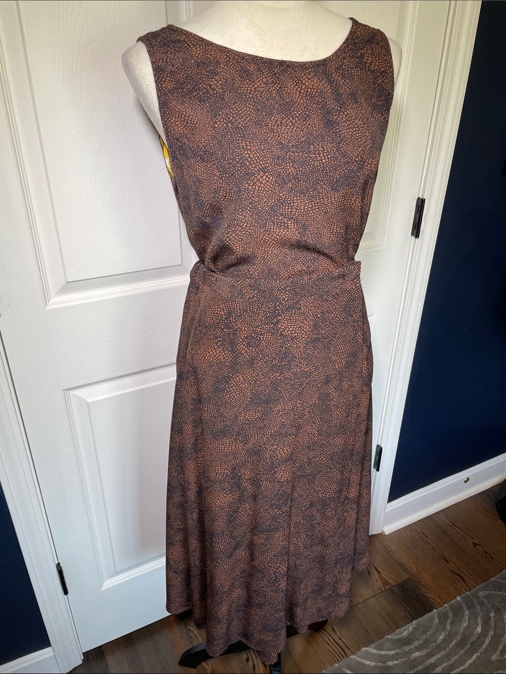 Vintage Carole Little Brown & Black Patterned Tank & Skirt Set Size Medium